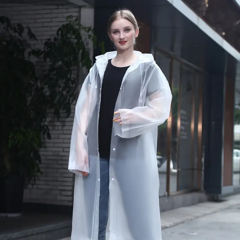 Long White Anti-Riot Poncho Raincoat for Men Women - Image 16