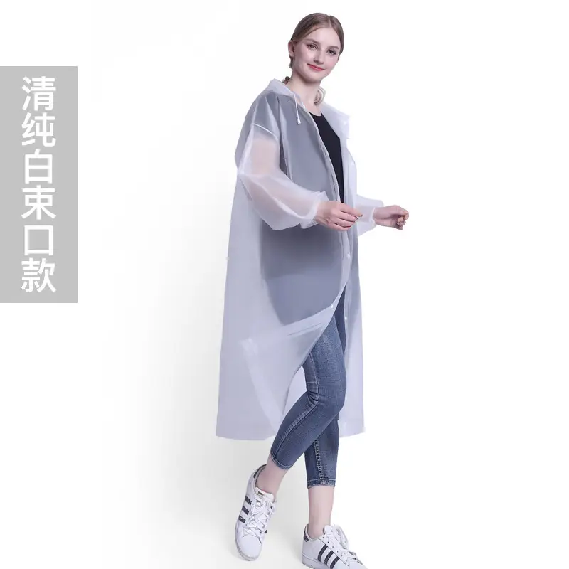 Long White Anti-Riot Poncho Raincoat for Men Women - Image 6