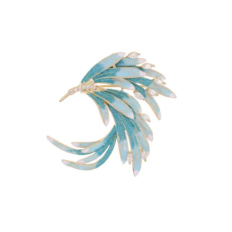 Elegant Gradient Feather Brooch National Retro Style - Image 12