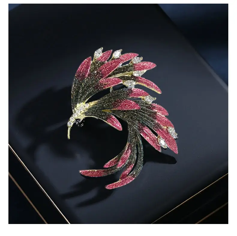 Elegant Gradient Feather Brooch National Retro Style — feature 13