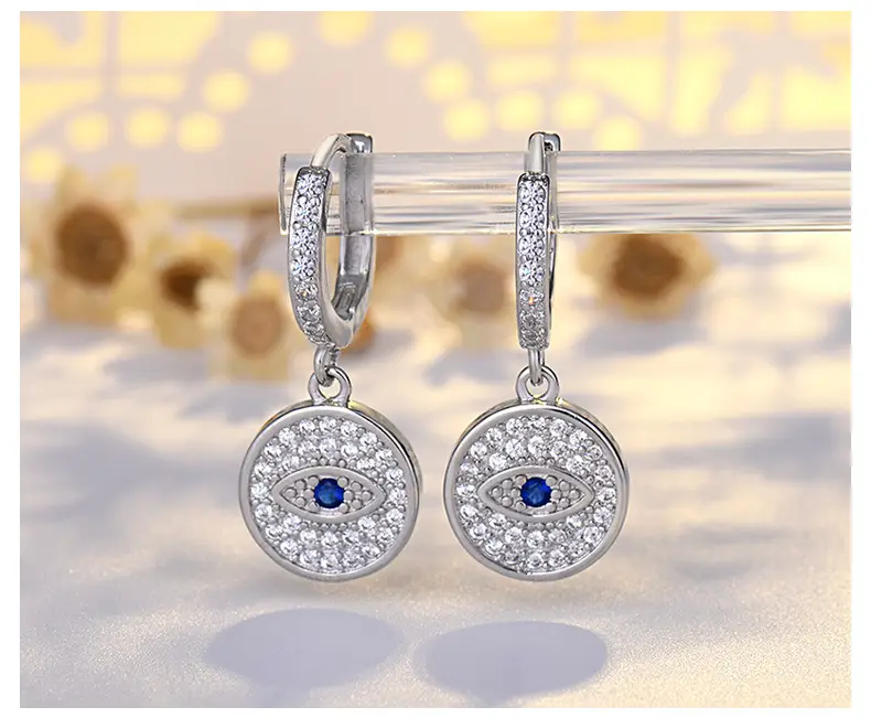 Golden Devil's Eye Earrings with Micro-inlaid Zircon — feature 43
