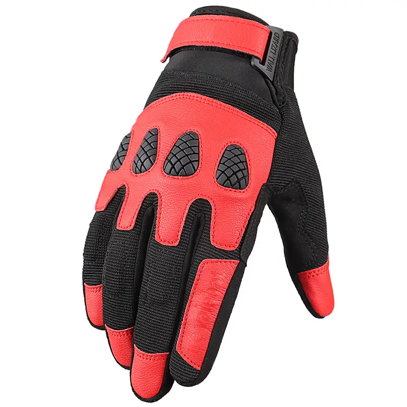Motorcycle Gloves Red Black White Shock Absorbing Anti Slip - Image 4