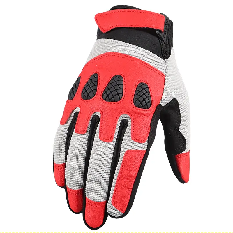 Motorcycle Gloves Red Black White Shock Absorbing Anti Slip - Image 5