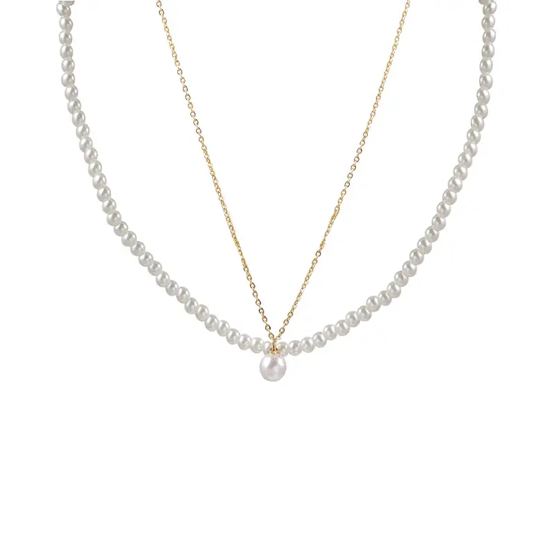 Double Layer Pearl Necklace Women Korean Style - Image 6