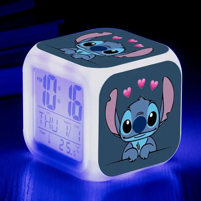 Kids Digital Clock with Stitch Design 4-Square LED - Image 3