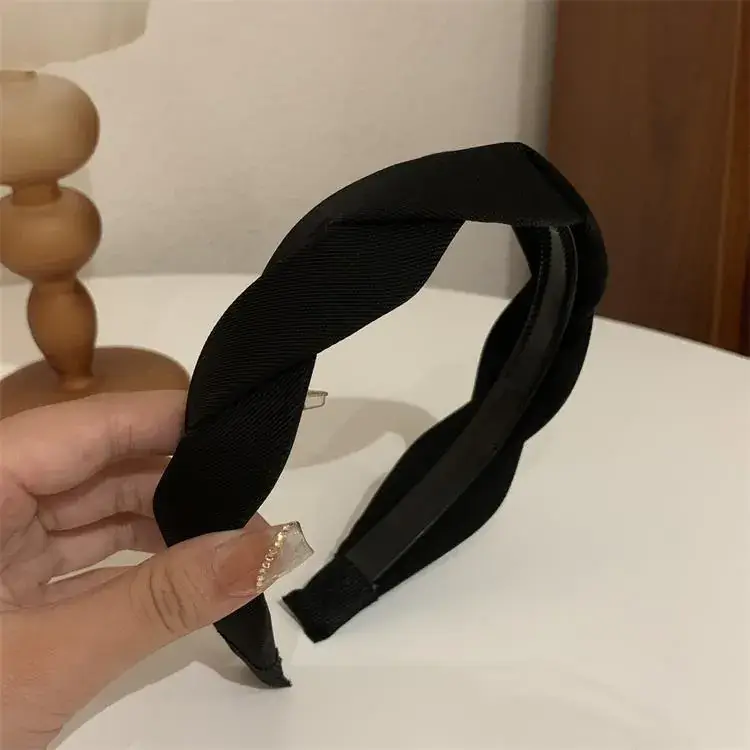 Women French Style Mesh Hairband Brown Wide Edge — feature 5