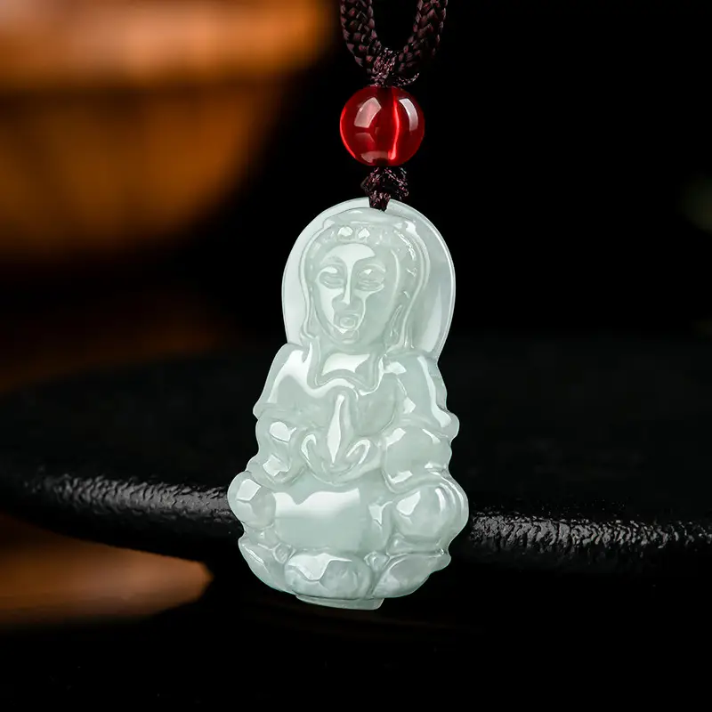 Natural Burmese Jade Buddha Pendant for Men Women