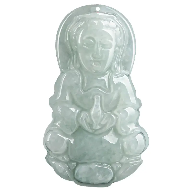 Natural Burmese Jade Buddha Pendant for Men Women