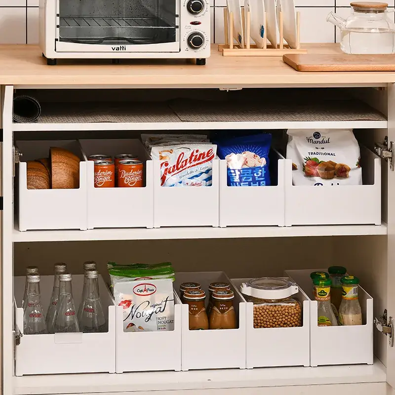 Japanese-style White Cabinet Storage Box Right Angle Kitchen Organizer