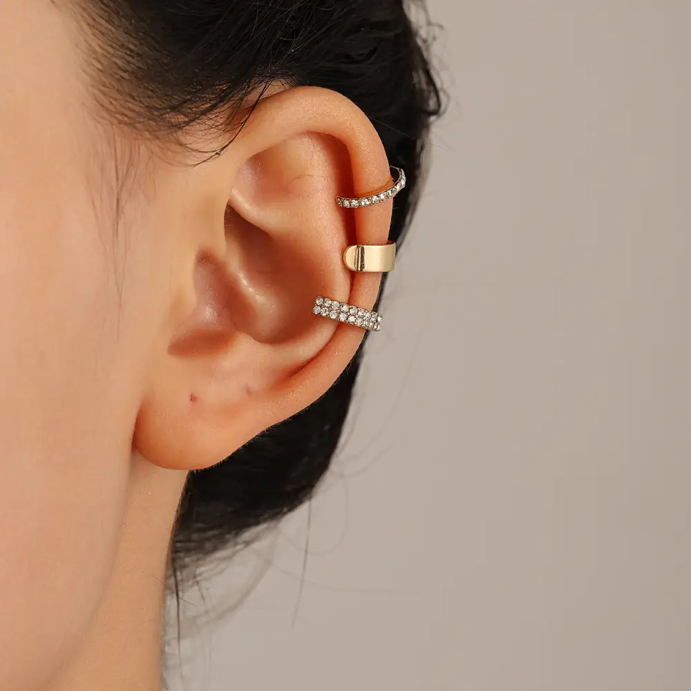 Zircon Ring Earrings Silver Gold Set for Women — feature 5