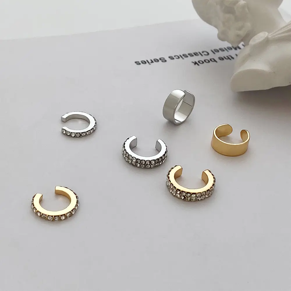 Zircon Ring Earrings Silver Gold Set for Women — feature 8