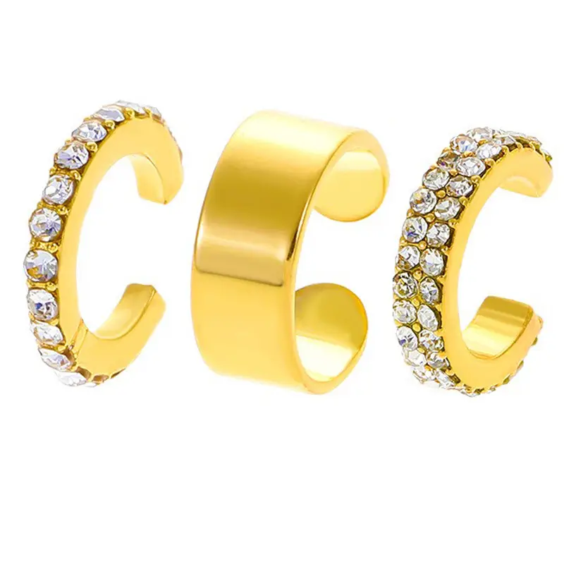 Zircon Ring Earrings Silver Gold Set for Women - Image 7