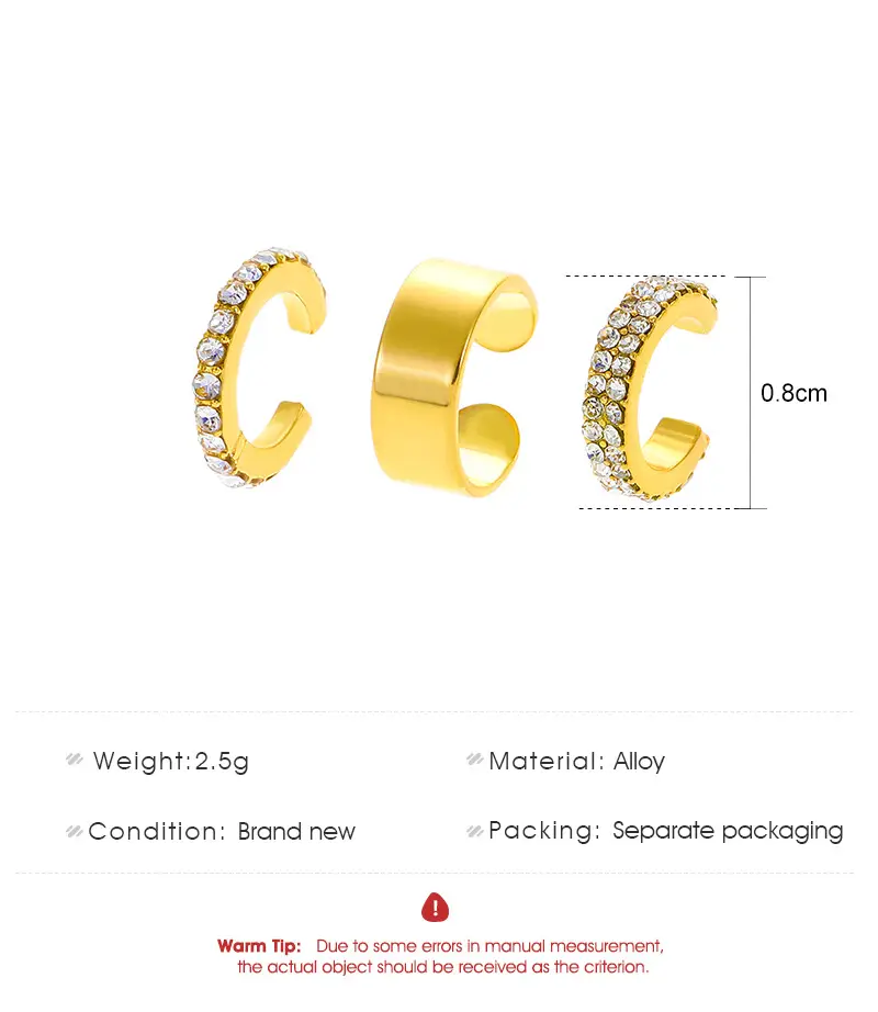 Zircon Ring Earrings Silver Gold Set for Women — feature 3