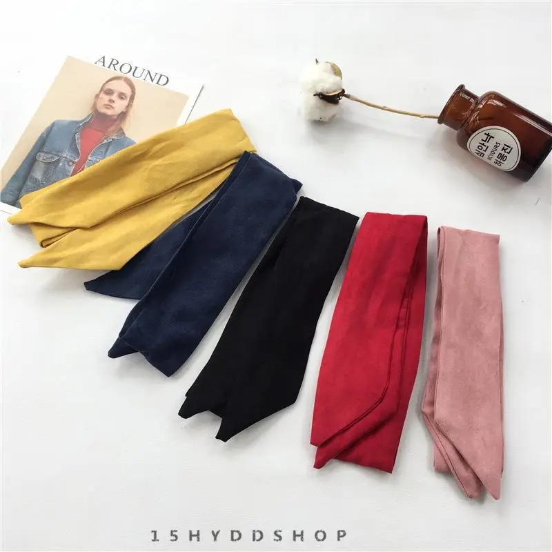 Korean Wide Brim Hair Band Solid Color Bow — feature 5