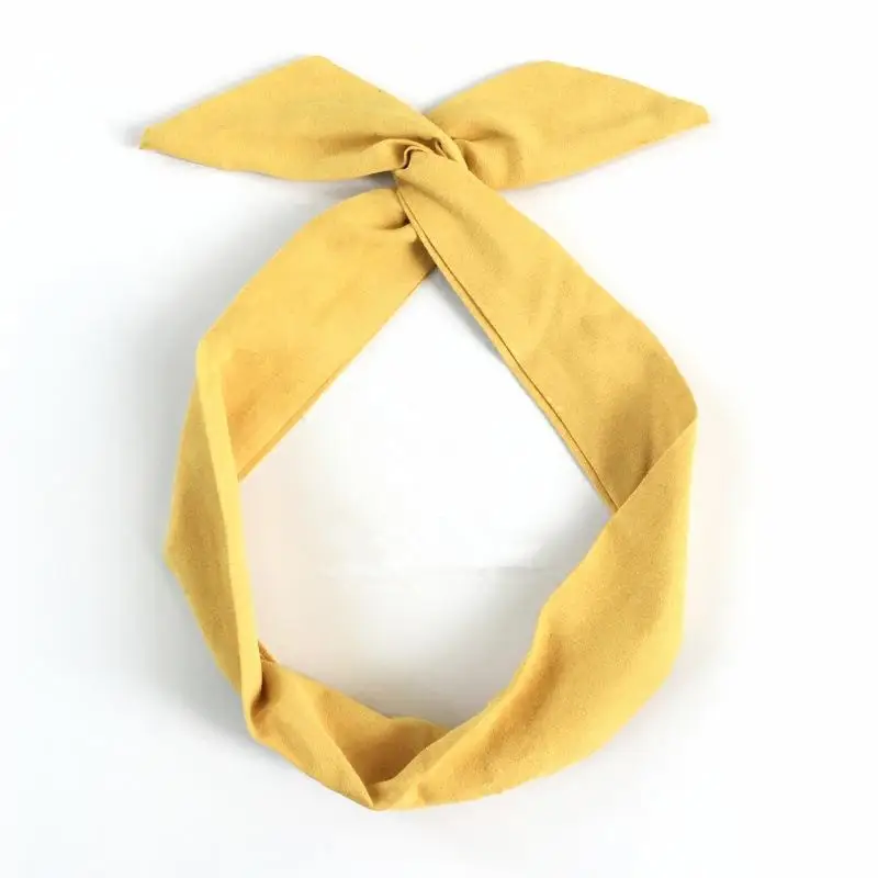 Korean Wide Brim Hair Band Solid Color Bow - Image 2