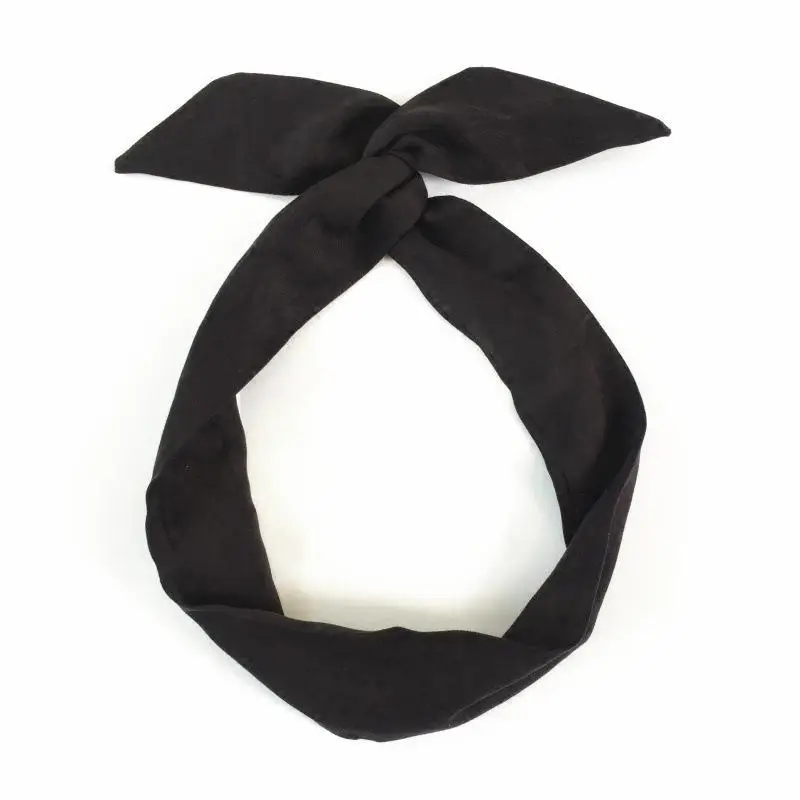 Korean Wide Brim Hair Band Solid Color Bow - Image 3