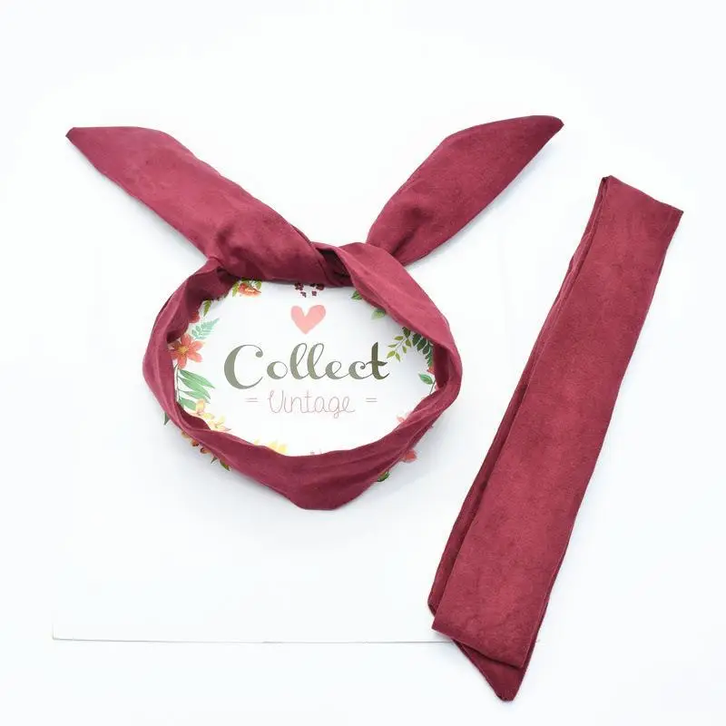 Korean Wide Brim Hair Band Solid Color Bow - Image 7
