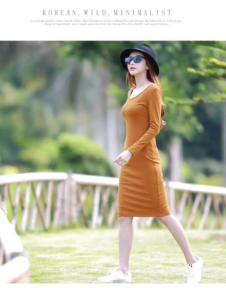 Women Grey Long Sleeve Dress Winter Inner Skirt Elegant Slim Fit — feature 35