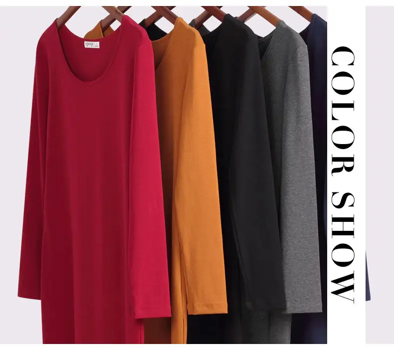 Women Grey Long Sleeve Dress Winter Inner Skirt Elegant Slim Fit — feature 38