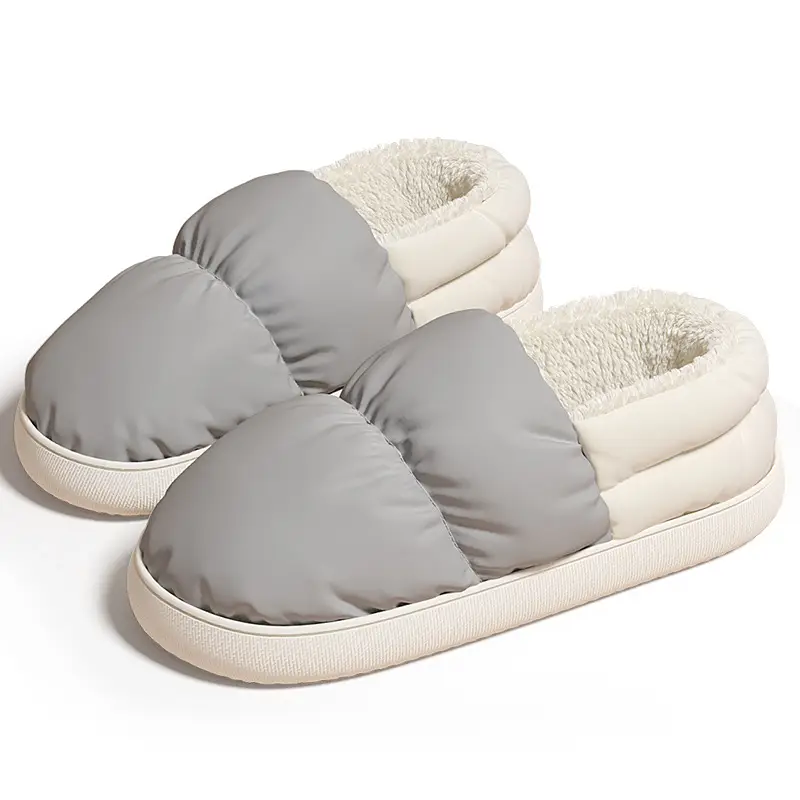 Men Winter Wool Slippers Waterproof Warm Indoor Couple - Image 11