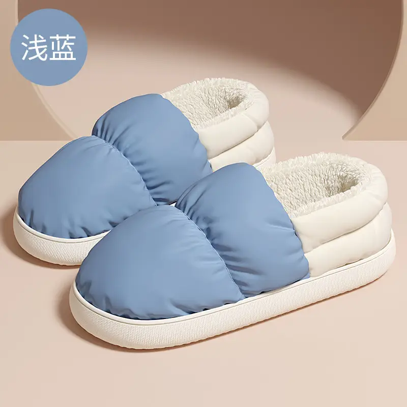 Men Winter Wool Slippers Waterproof Warm Indoor Couple - Image 3