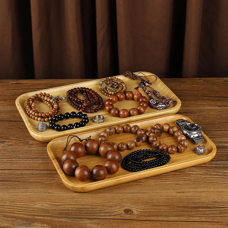 Wooden Jewelry Display Plate with Earrings & Buddha Beads - Image 16