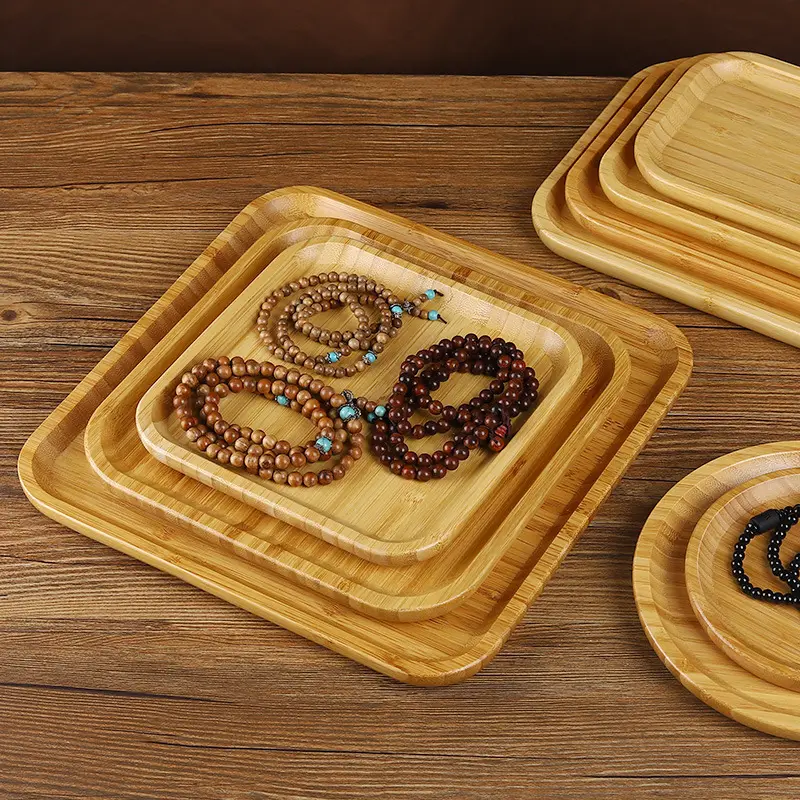 Wooden Jewelry Display Plate with Earrings & Buddha Beads - Image 17