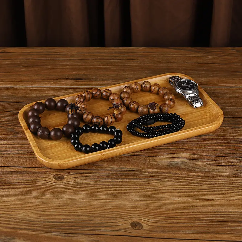 Wooden Jewelry Display Plate with Earrings & Buddha Beads - Image 10
