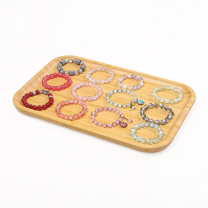 Wooden Jewelry Display Plate with Earrings & Buddha Beads - Image 13