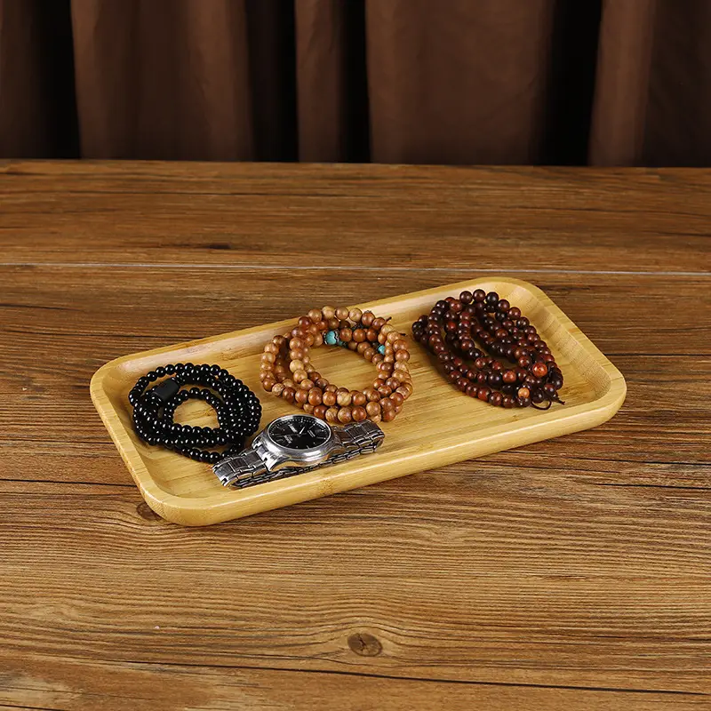 Wooden Jewelry Display Plate with Earrings & Buddha Beads - Image 8