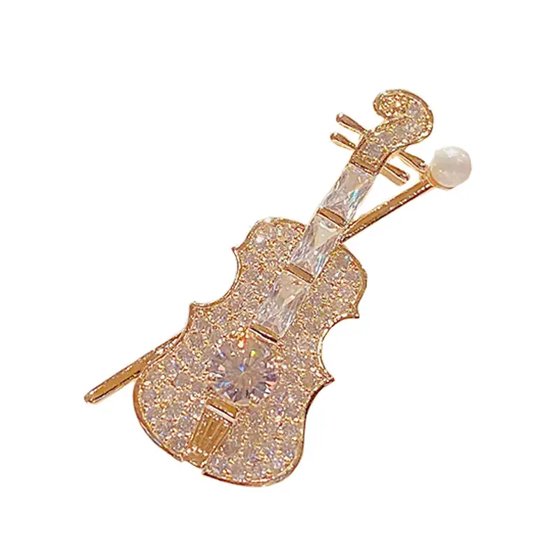 Korean Style Mini Violin Brooch Light Luxury All-match Note Pin Women's Design - Image 5
