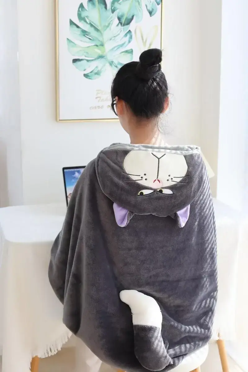Lucifer Cat Hooded Blanket for Kids & Office Use - Image 3
