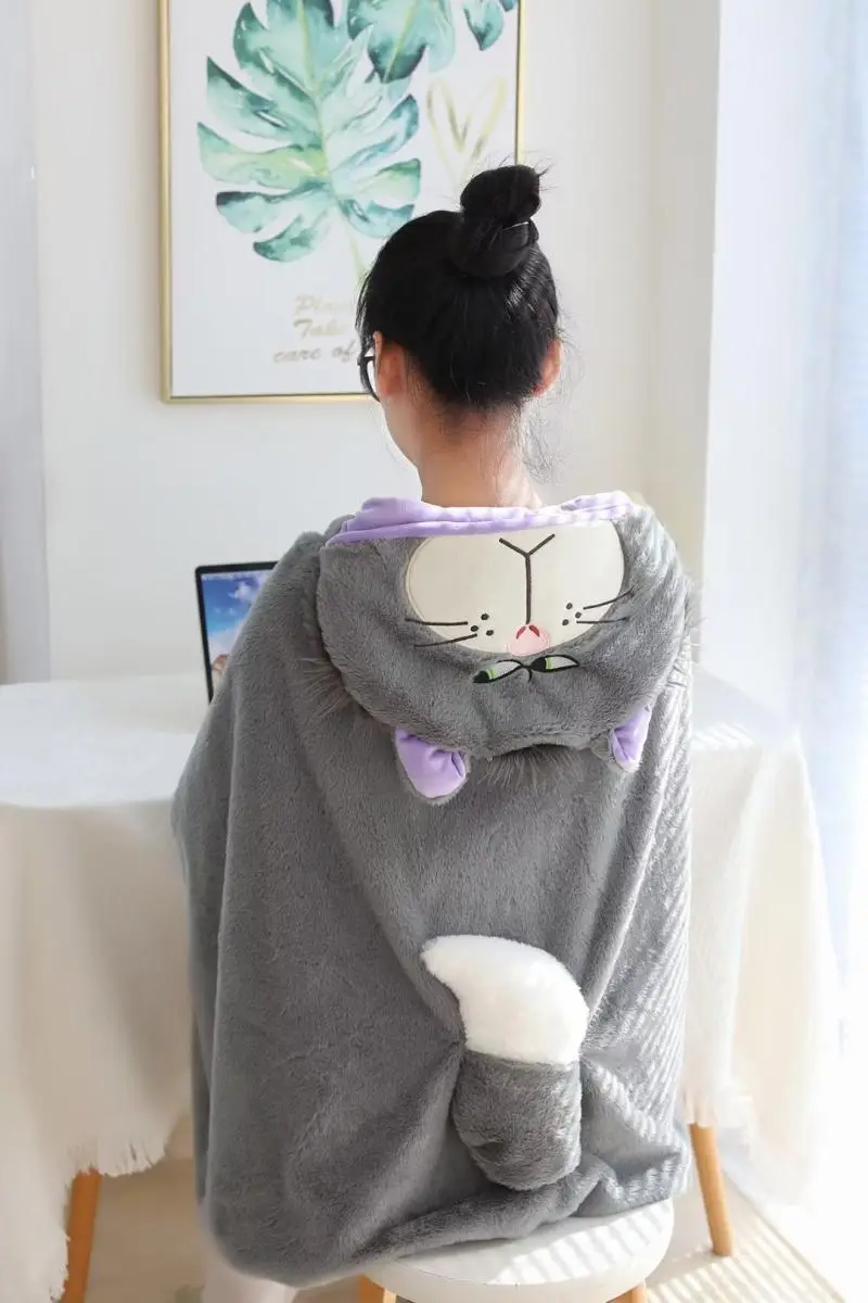 Lucifer Cat Hooded Blanket for Kids & Office Use — feature 2