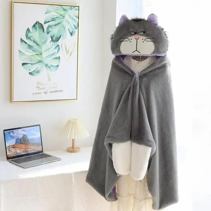 Lucifer Cat Hooded Blanket for Kids & Office Use — feature 6