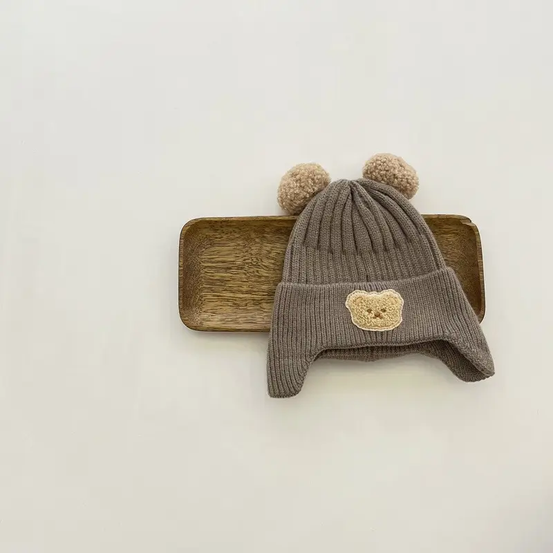 Yipang Kids Woolen Bear Scarf Cream Autumn Winter - Image 10