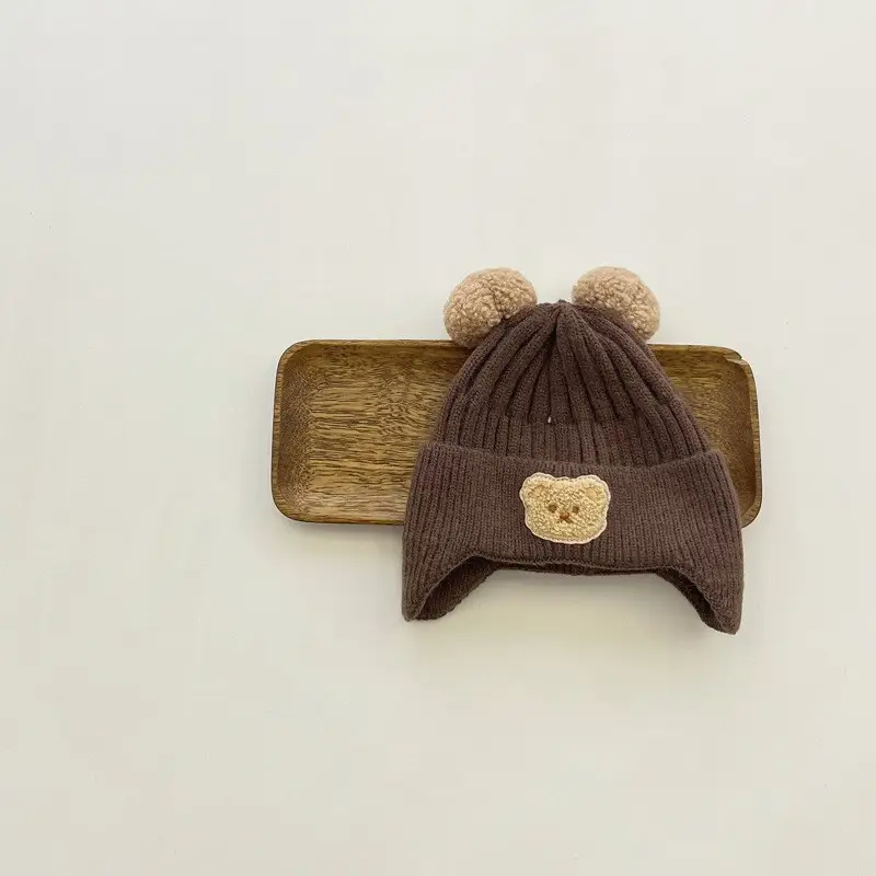 Yipang Kids Woolen Bear Scarf Cream Autumn Winter - Image 11