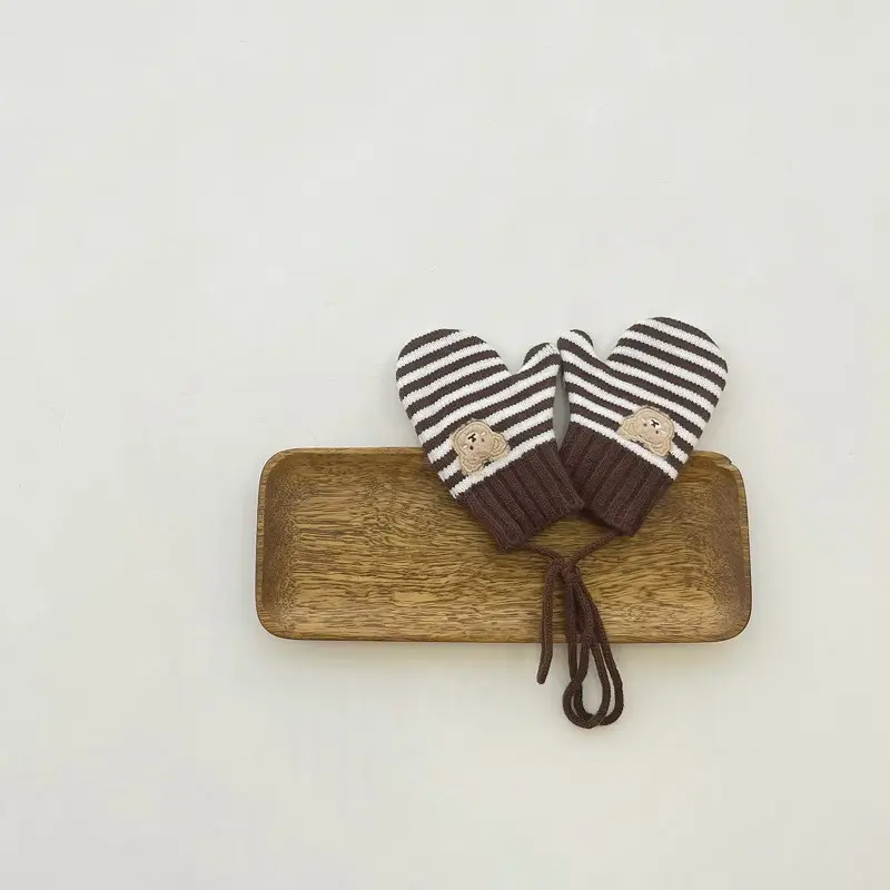 Yipang Kids Woolen Bear Scarf Cream Autumn Winter - Image 7