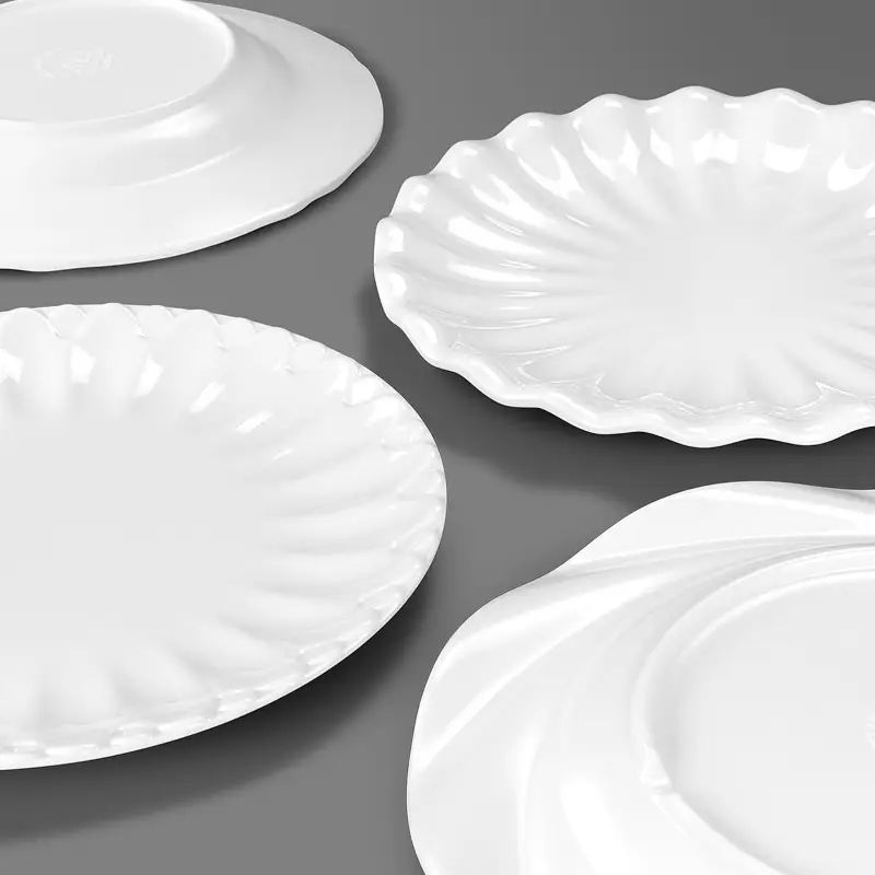 A5 Melamine White Special Shape Hot Pot Dish - Image 28