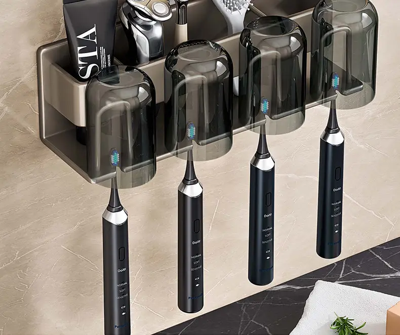 Wall-Mounted Electric Toothbrush Rack with 5 Tooth Cups — feature 17