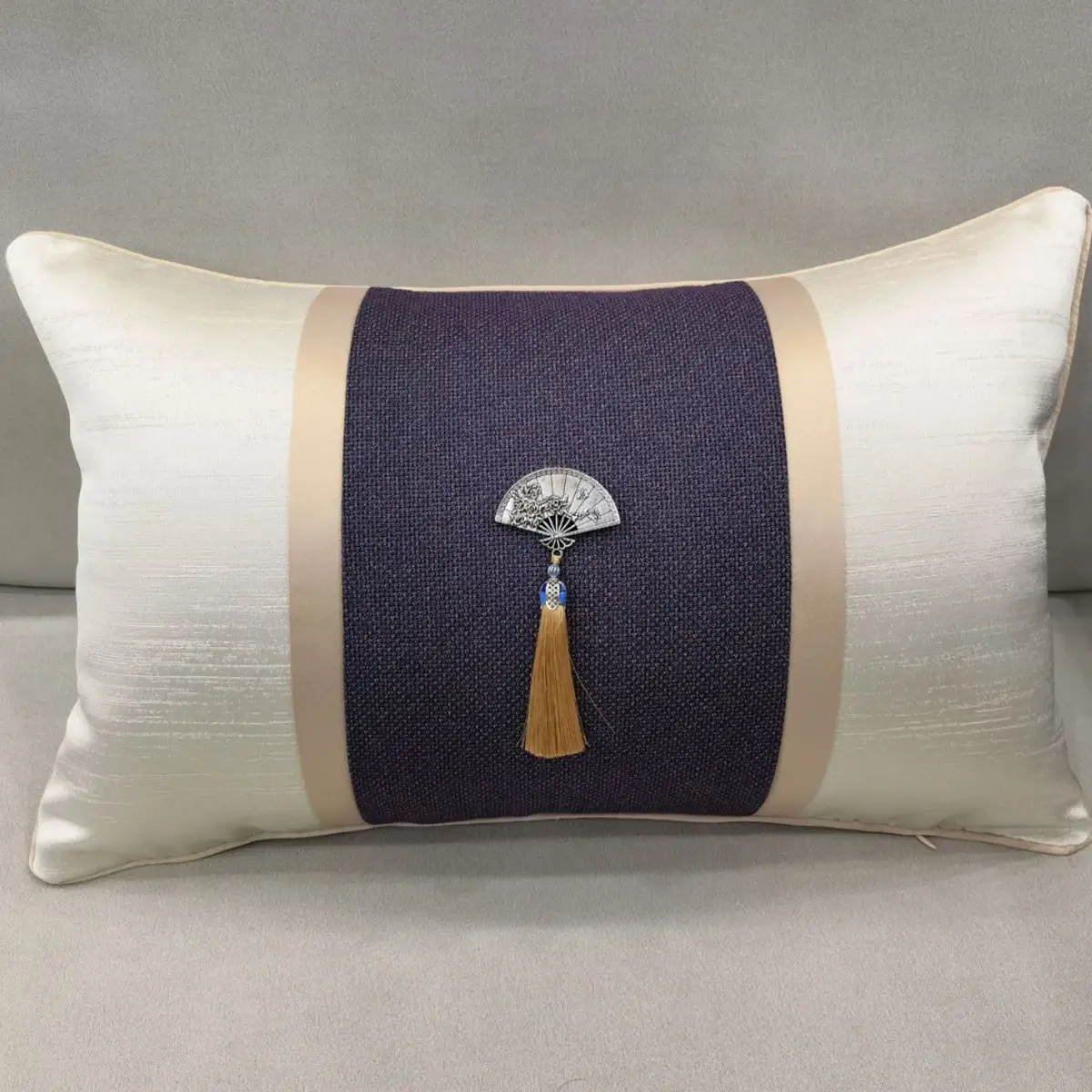 Chinese-Style Sofa Cushion Purple Embroidery Modern Home Decor - Image 9