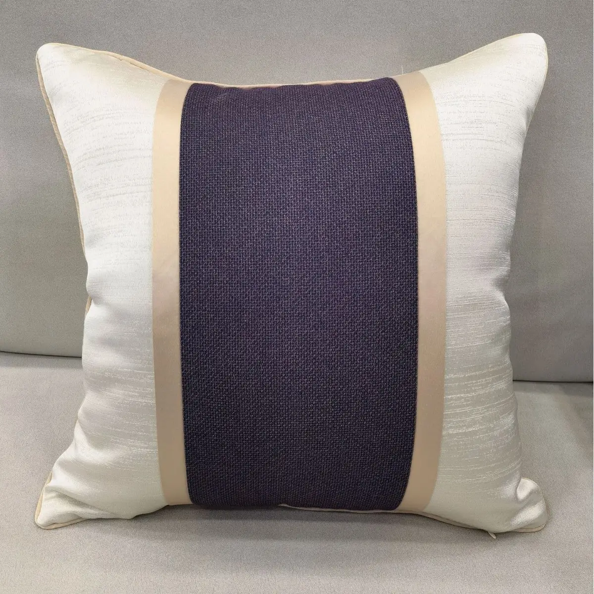 Chinese-Style Sofa Cushion Purple Embroidery Modern Home Decor - Image 2