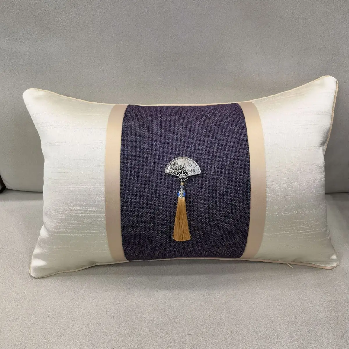 Chinese-Style Sofa Cushion Purple Embroidery Modern Home Decor - Image 3