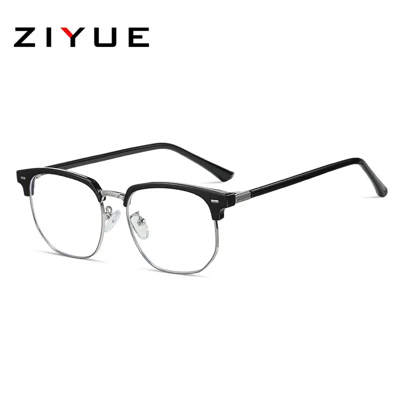 Retro Black Half Frame Anti-Blue Ray Glasses for Students - Image 11