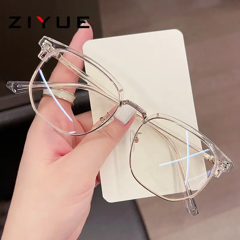 Retro Black Half Frame Anti-Blue Ray Glasses for Students - Image 6