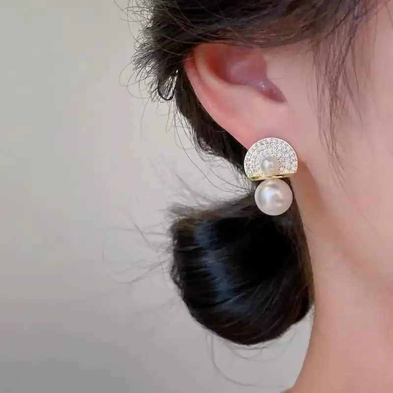 Pearl Earrings Gold Plated 2022 Fashion Women - Image 4