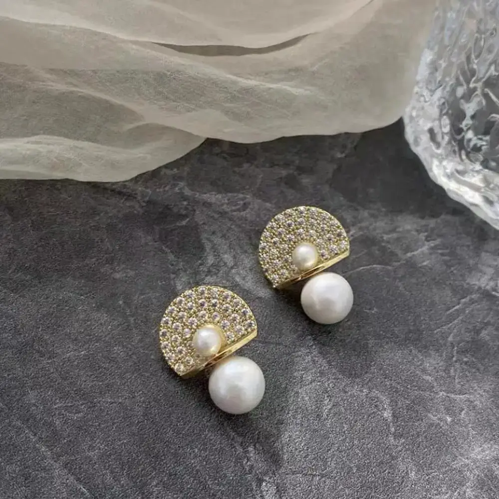 Pearl Earrings Gold Plated 2022 Fashion Women - Image 5