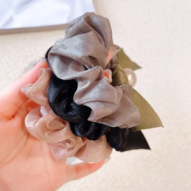 Elegant Pearl & Rhinestone Hair Ties for Women - Image 7