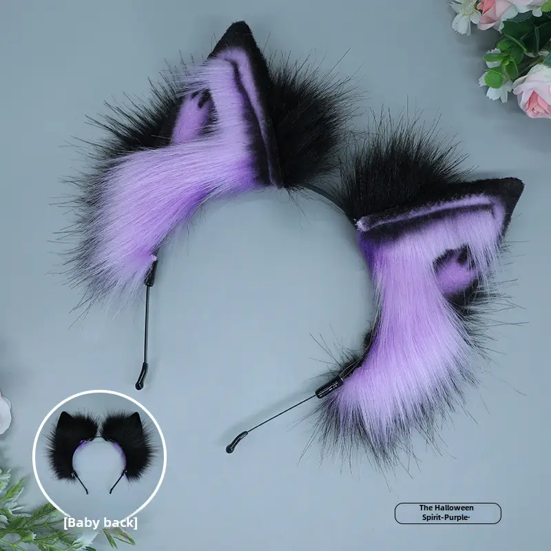 Halloween Hair Accessories Holy Beast Ear Plush Hair - Image 3