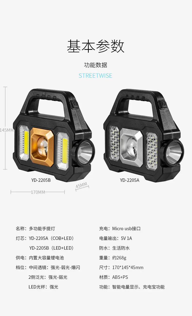 Solar Powered Portable Flashlight with COB & Micro USB — feature 11