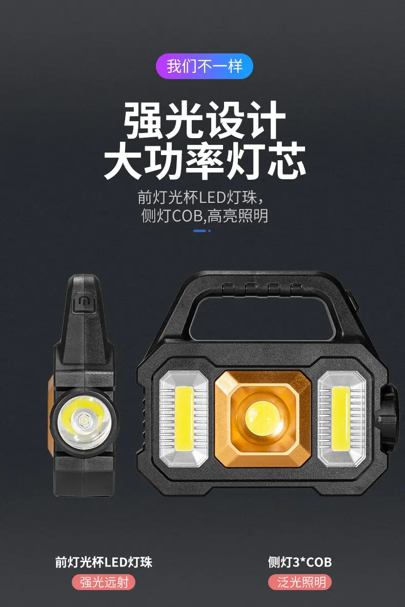 Solar Powered Portable Flashlight with COB & Micro USB — feature 14